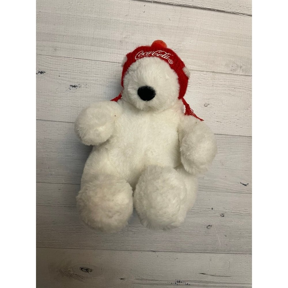 Vintage coca cola bear with knit‎ hat